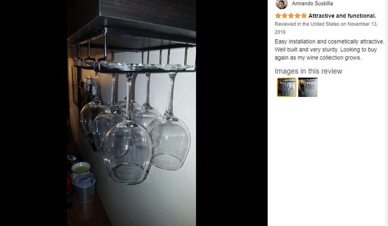 Wine Glass Holder Bar Kitchen Wine Storage Cabinet Rack *Local Buy* Carousel 2