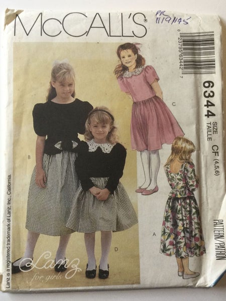MCCALLS 6344 CHILDS DRESS 4 STYLES 4-6 LANG FOR GIRLS Carousel 1
