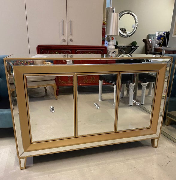 CLEARANCE - Elvi Mirrored Sideboard W120 ***45% OFF*** Carousel 2