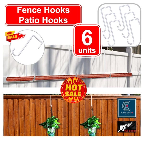 6Pack Fence Panel Gate Porch Balcony Hooks Steel *Local Buy* Carousel 1