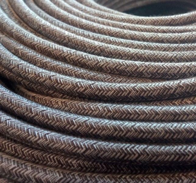 Electrical Fabric Cable / Cord 3-core. Autumn Chestnut Carousel 1