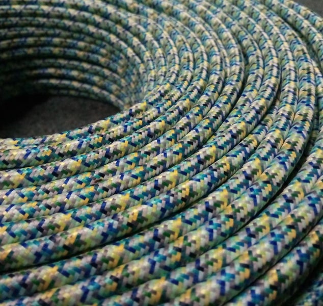 Electrical Fabric Cable / Cord 3-core. Pixel Aqua Carousel 1