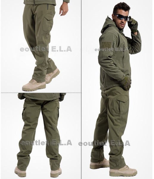Soft Shell Tactical Thermal Waterproof Pants OD - Size M Carousel 2
