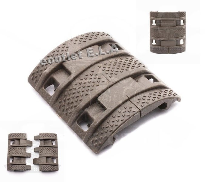 Textured Anti-slip Picatinny Rail Panel Grip Covers OD 4pcs Carousel 1