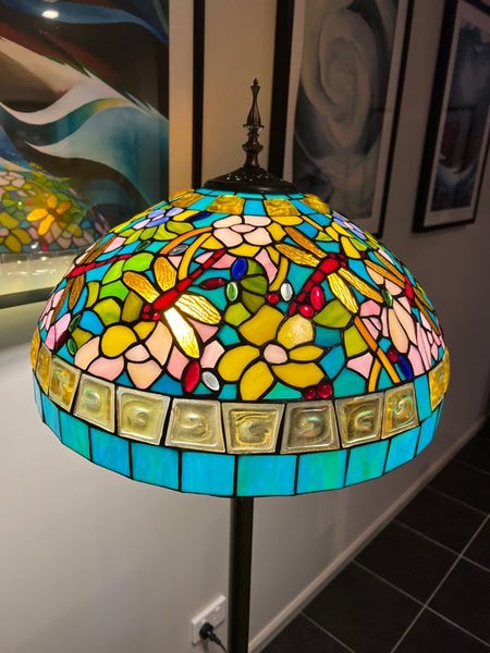 Large 46cm shade New Design Handmade Tiffany Pendant Light Carousel 8