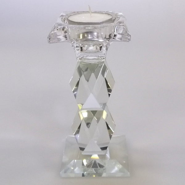 Clear Glass Candle Holder - 14cm Carousel 3