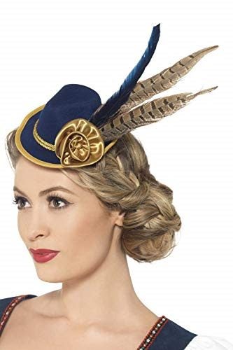 Smiffys Authentic Bavarian Oktoberfest Mini Hat, Blue, One Size Carousel 1