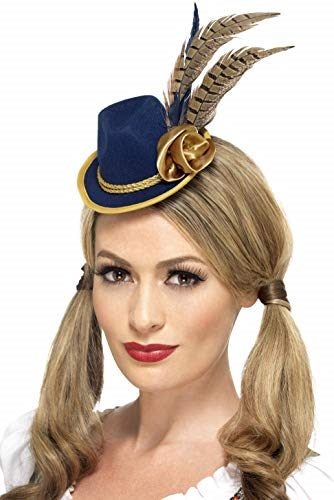 Smiffys Authentic Bavarian Oktoberfest Mini Hat, Blue, One Size Carousel 2
