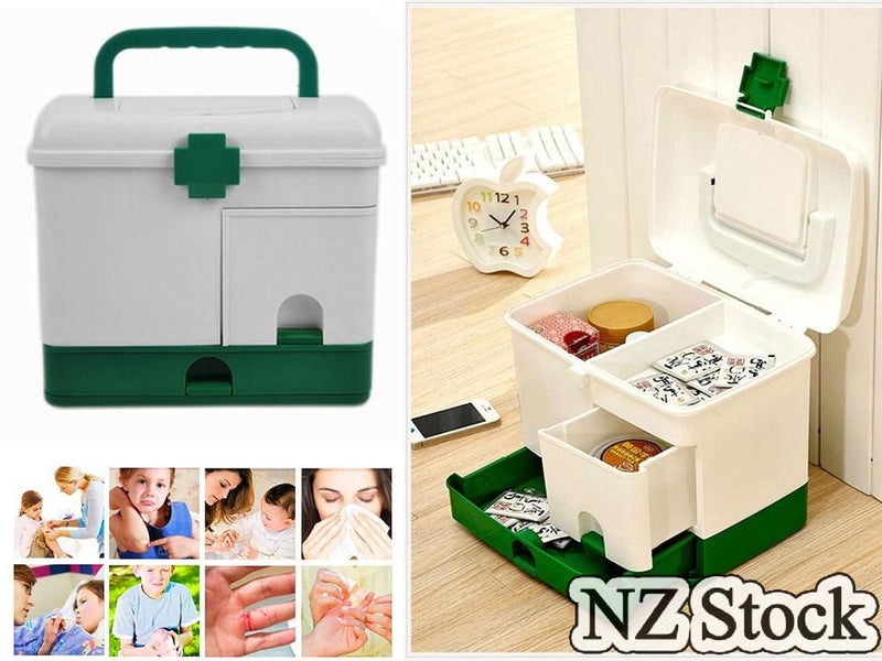 Double Layers Plastic Rectangular Medicine Cabinet Household First Aid Kit  Medical Box Plastic Multipurpose Family First