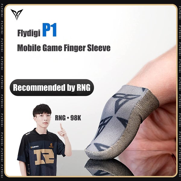 2×pairsFlydigi Gaming finger sleeve touch screen sweat proof glove LOL PUBG Apex Carousel 2