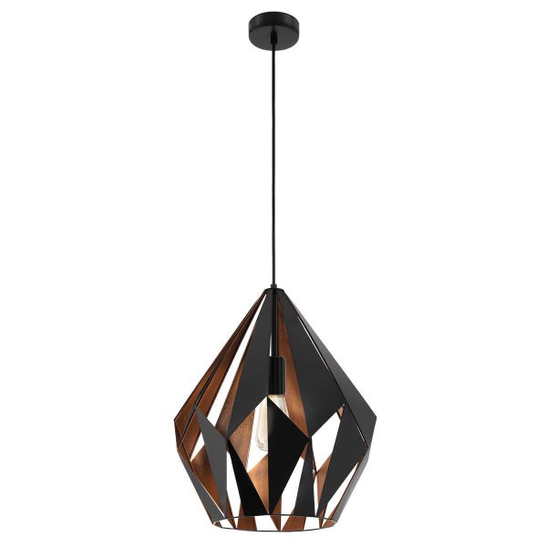 Eglo Carlton 385mm Black Steel Pendant Light Carousel 1