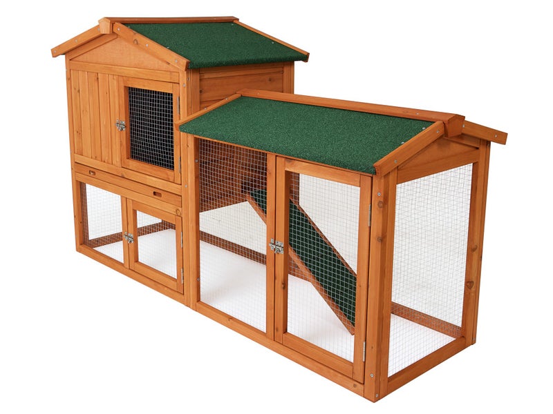 Wooden Rabbit / Guinea Pig Hutch with Sleep Area Waterproof *RRP $259.00 Carousel 2