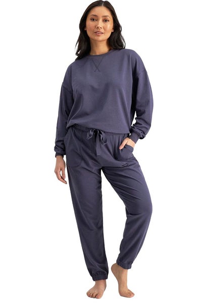 2 X Womens Jockey Life Terry Pant Trackie Loungewear Molten Midnight Carousel 1