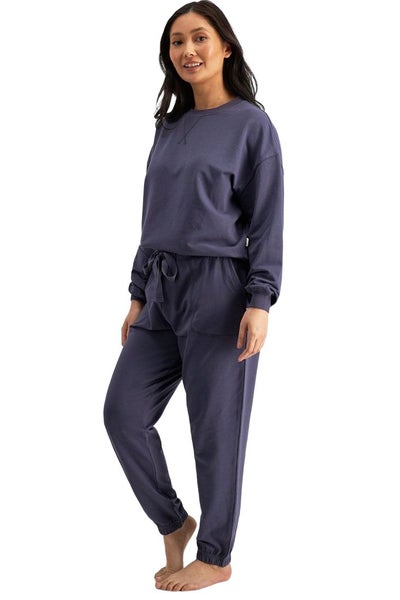 2 X Womens Jockey Life Terry Pant Trackie Loungewear Molten Midnight Carousel 2