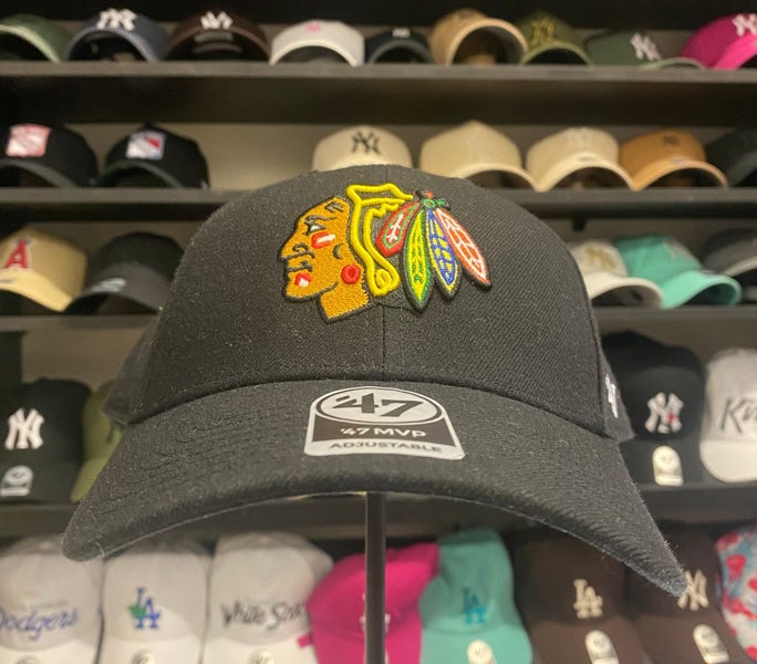 Chicago Blackhawks Black 47Brand Snapback Hat Carousel 1