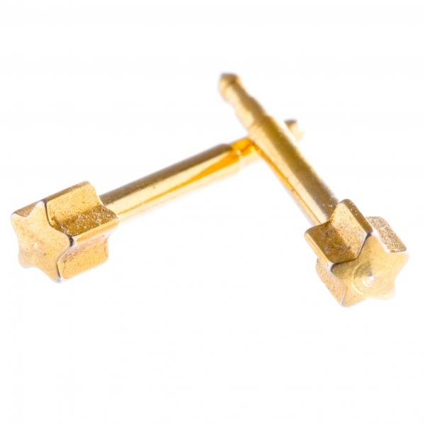Studex Gold Mini Star Earrings. Carousel 1