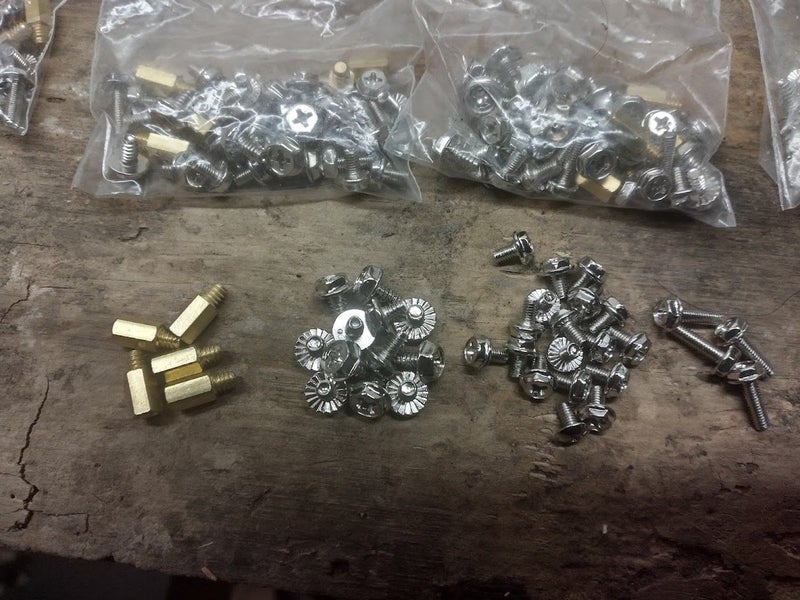 PC screws &brass mounts for mb, drives, cases. PC set in bag NZ Stock Carousel 1