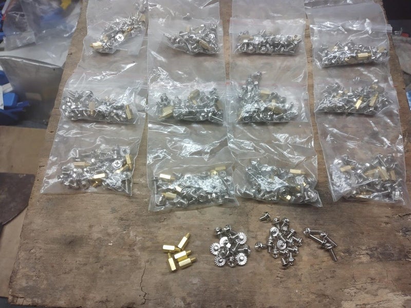 PC screws &brass mounts for mb, drives, cases. PC set in bag NZ Stock Carousel 2