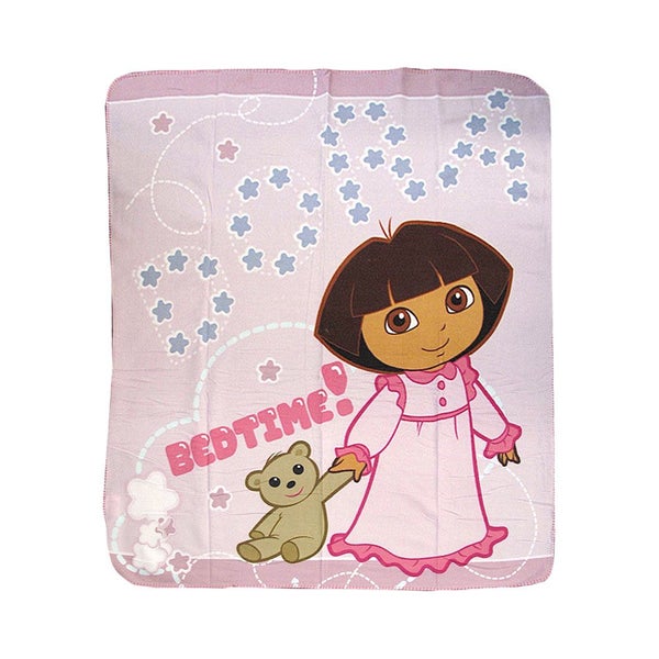 Caprice Polar Fleece Throw Rug Dora Explorer Bed Time 127 x 152 cm Carousel 1