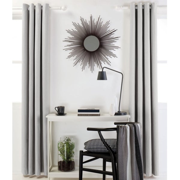 Designers Choice Pair of Linen Cotton Coated Eyelet Curtains Grey 140 x 213cm Carousel 1