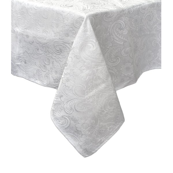 Salonika Blossom Exquisite Tablecloth White Carousel 1