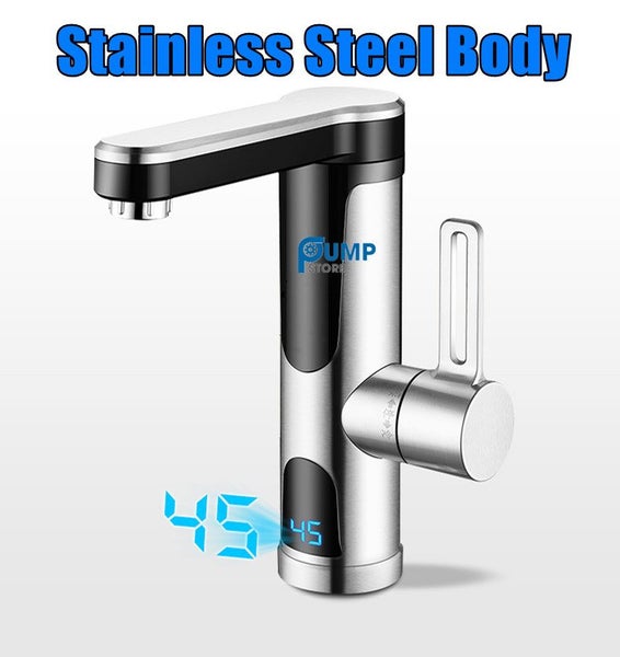 S. Steel Instant Electric Tankless LED Hot Water Heater Tap Bathroom Sink Basin Carousel 2