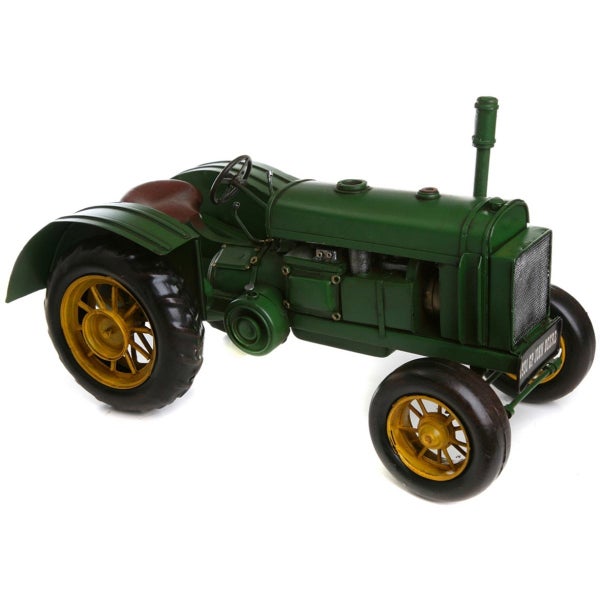 Boyle 38cm Tractor Handmade Ornament Vehicle Green Gold Vintage Home Room Decor Carousel 2