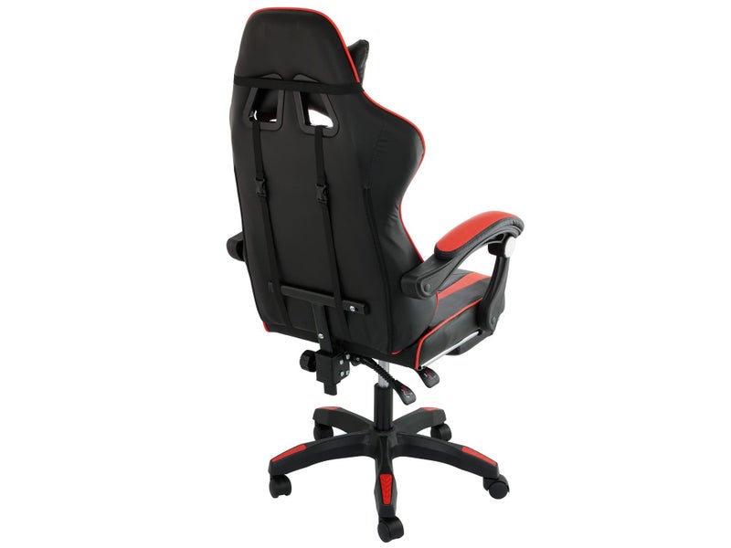 Office Gaming Chair - High Back Racing Seat with Leg Rest - Black & Red Carousel 3