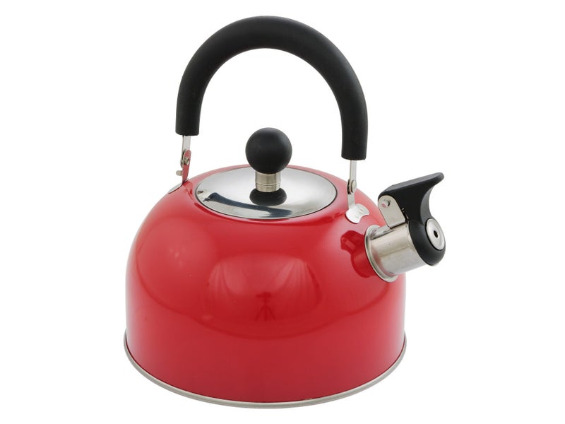 2L Stove Top Gas Burner Kettle Whislting Stainless Steel - Red Carousel 1