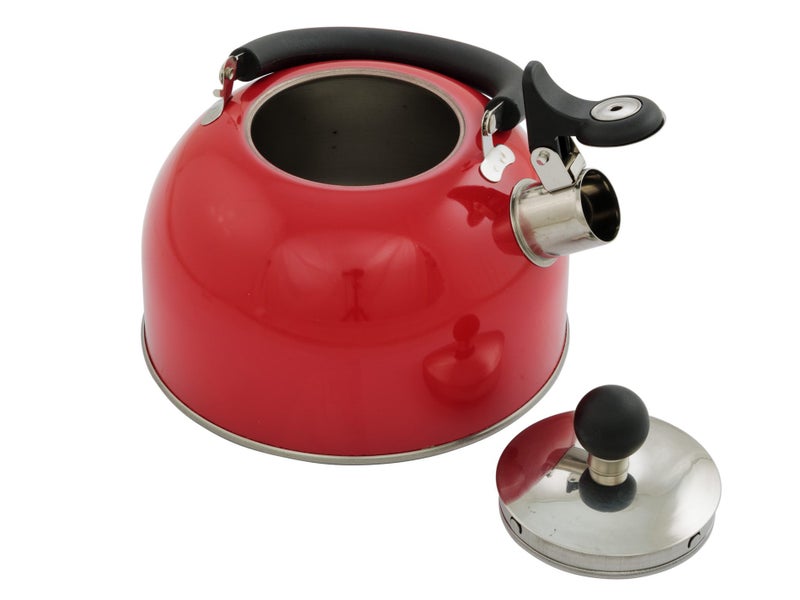2L Stove Top Gas Burner Kettle Whislting Stainless Steel - Red Carousel 2
