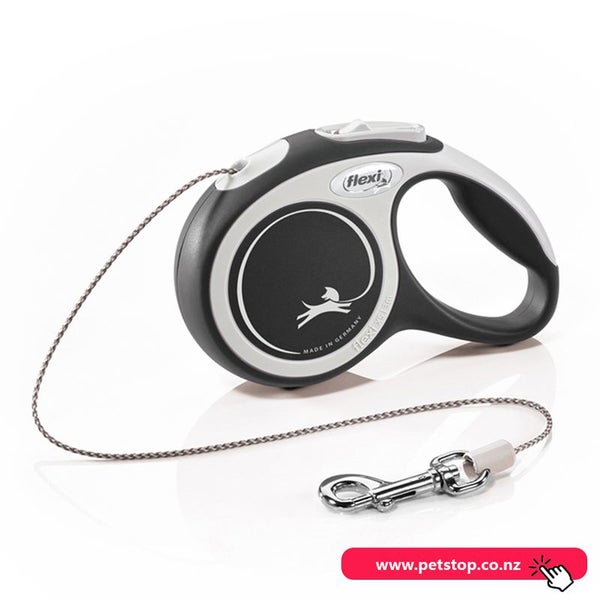 Flexi New Comfort Cord 8M M Retractable Leash - Grey/Black Carousel 1