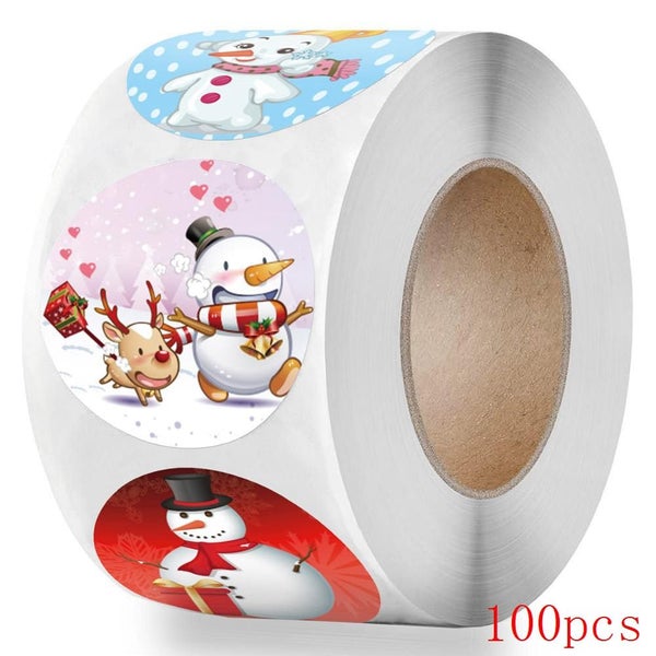 100-500pcs Christmas Gift Sealing Stickers 1 inch Thank you Love Design D CHK177 Carousel 11