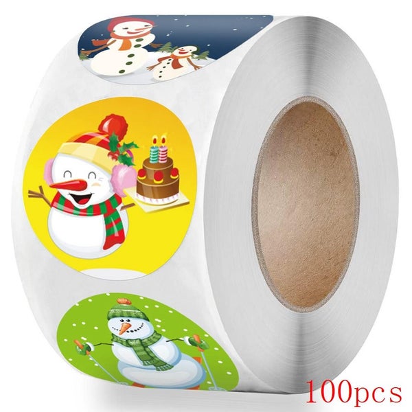 100-500pcs Christmas Gift Sealing Stickers 1 inch Thank you Love Design D CHK177 Carousel 1