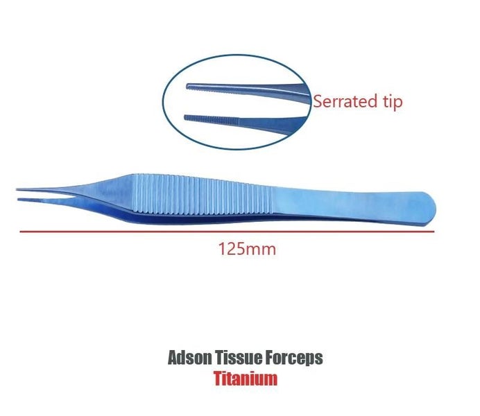 1pcs Medical Adson Tissue Forceps 122mm Serrated Tips/Teeth Ophthalmic Ti CHK177 Carousel 1