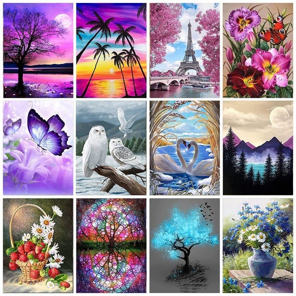 JIEME DIY 5D Diamond Painting Flower Full Round Mosaic Landscape Flower D CHK177 Carousel 2