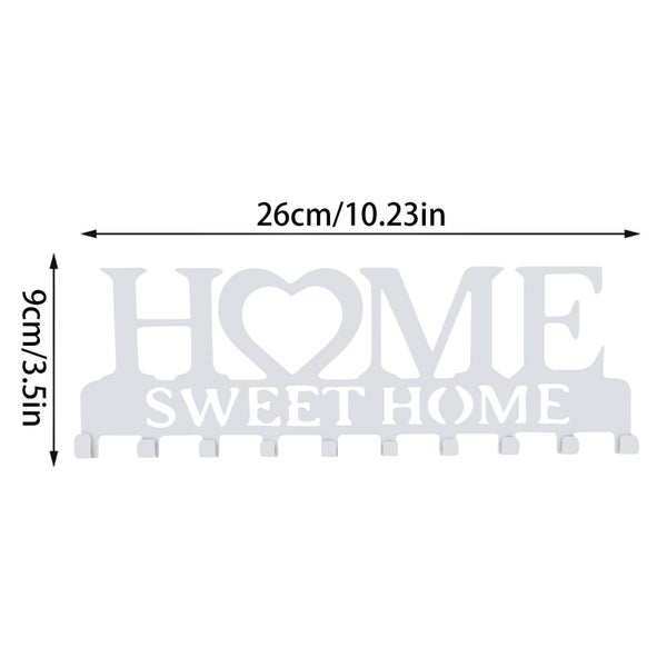 Black By Metal Wall-mounted Clothes Rack Coat Rack Key Holder Kitchen Org CHK177 Carousel 10