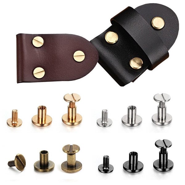 10Sets Luggage Leather Metal Craft Solid Screw Nail Rivet Double Curved H CHK177 Carousel 2
