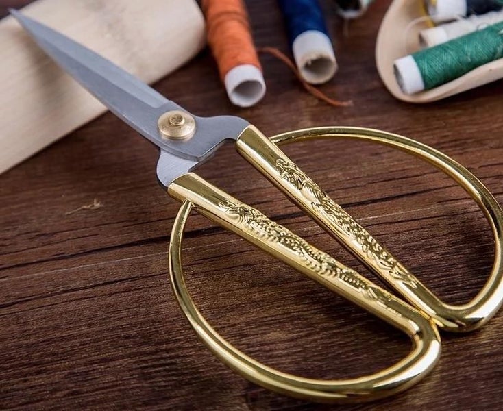 Golden Scissors Zig Zag Durable High Steel Vintage Tailor Scissors Craft CHK177 Carousel 2