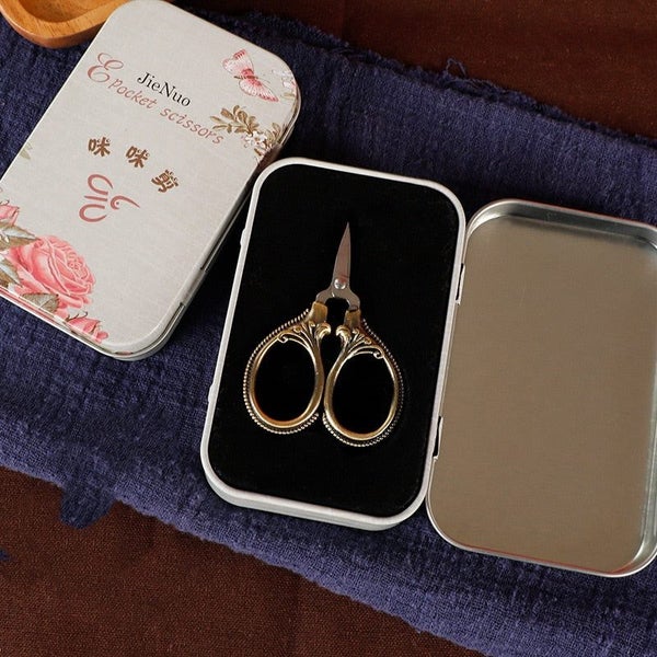 Golden Scissors Zig Zag Durable High Steel Vintage Tailor Scissors Craft CHK177 Carousel 1