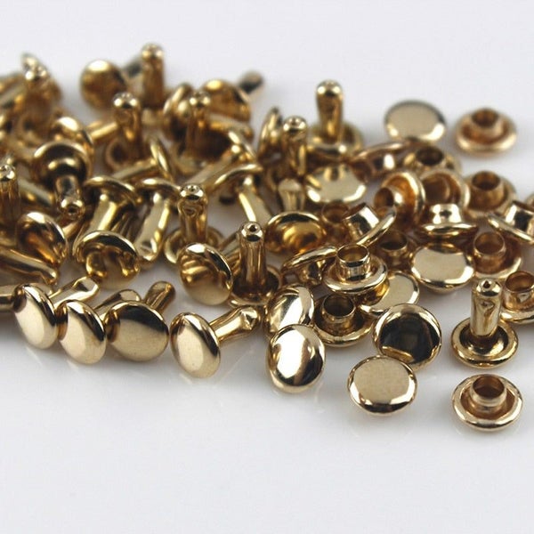 100sets 6/8mm Metal Double Cap Rivets Studs Round Rivet for Leather Craft CHK177 Carousel 1