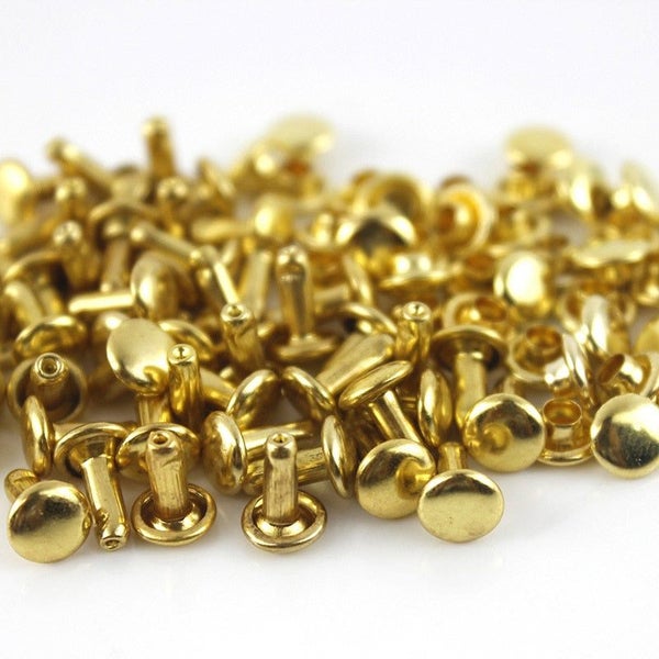 100sets 6/8mm Metal Double Cap Rivets Studs Round Rivet for Leather Craft CHK177 Carousel 1