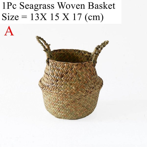 Seagrass Storage Basket Wicker Basket Work Rattan Hanging Planting Flower CHK177 Carousel 1
