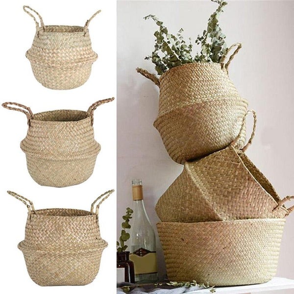 Seagrass Storage Basket Wicker Basket Work Rattan Hanging Planting Flower CHK177 Carousel 2