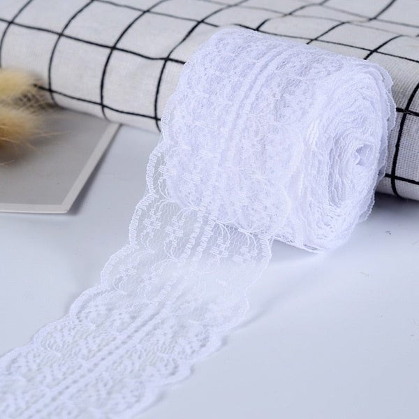 10Meters/Lot 4.5cm Lace Tape DIY Apparel Sewing Fabric White Black Blue P CHK177 Carousel 2