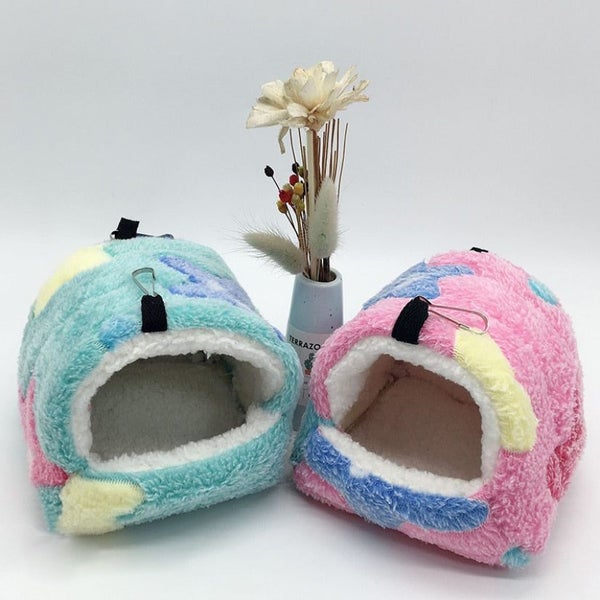 Hamster House Warm Soft Beds And Houses Rodent Cage Printed Hammock for R CHK177 Carousel 11