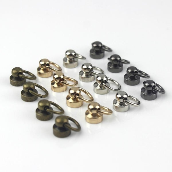 10pcs Metal Ball Post With O Ring Studs Rivets Nail Screwback Round Head CHK177 Carousel 11