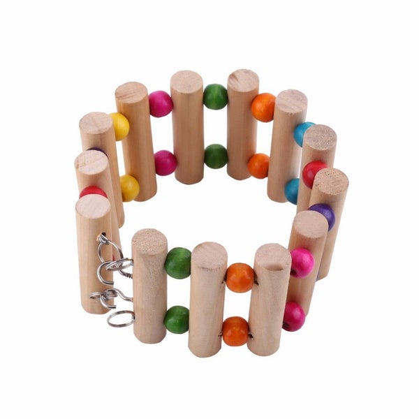 Wooden Hamster Climbing Stairs Parrot Hamster Playing Toy Guinea Pig Chin CHK177 Carousel 7