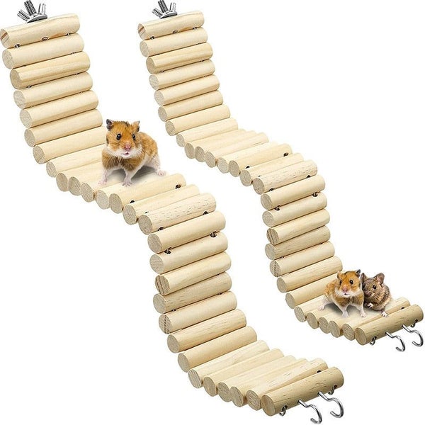 Wooden Parrot Bird Ladder Climbing Ropeway Hamster Toy Pet Training Round CHK177 Carousel 2