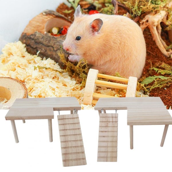 Hamster Toy DIY Installation Play Ground Natural Wood Small Animal Climbi CHK177 Carousel 1