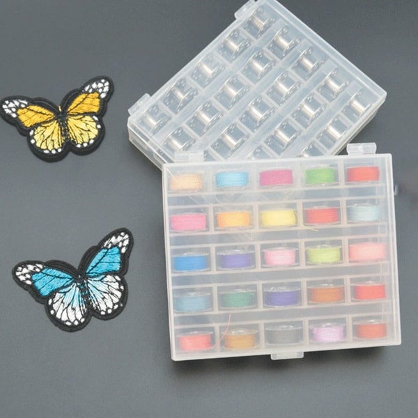 25cells Clear Sewing Machine Bobbins Spools Empty Bobbins Spools Plastic CHK177 Carousel 9